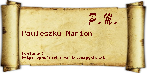Pauleszku Marion névjegykártya